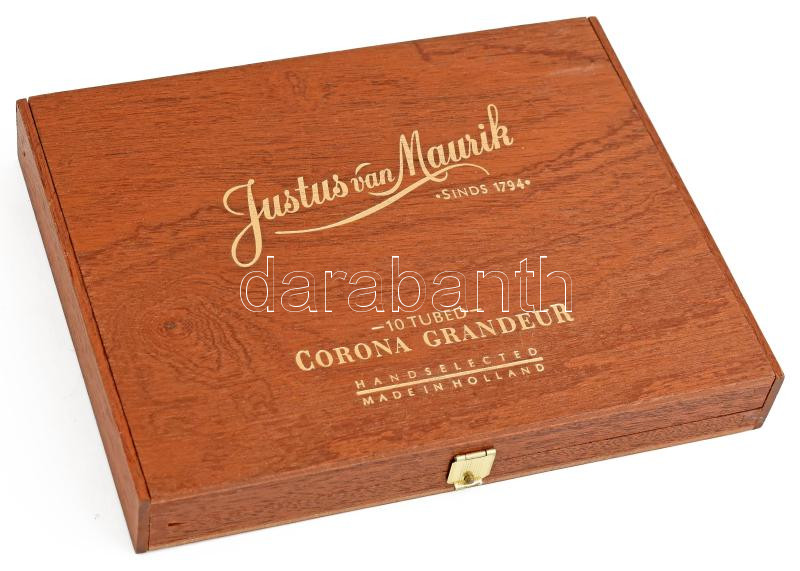 Justus van Maurik exkluzív holland szivaros fadoboz, 22x17x3 cm