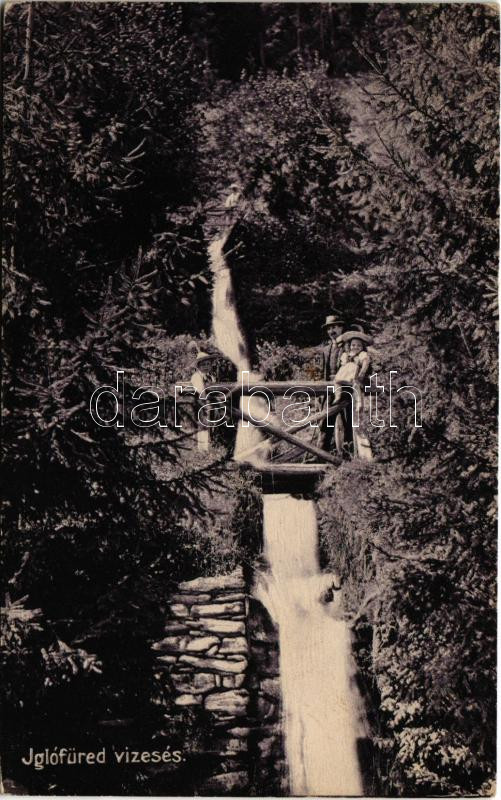1907 Iglófüred, Spisská Nová Ves Kupele, Novovesské Kúpele; vízesés. Wlaszlovits Gusztáv kiadása / waterfall