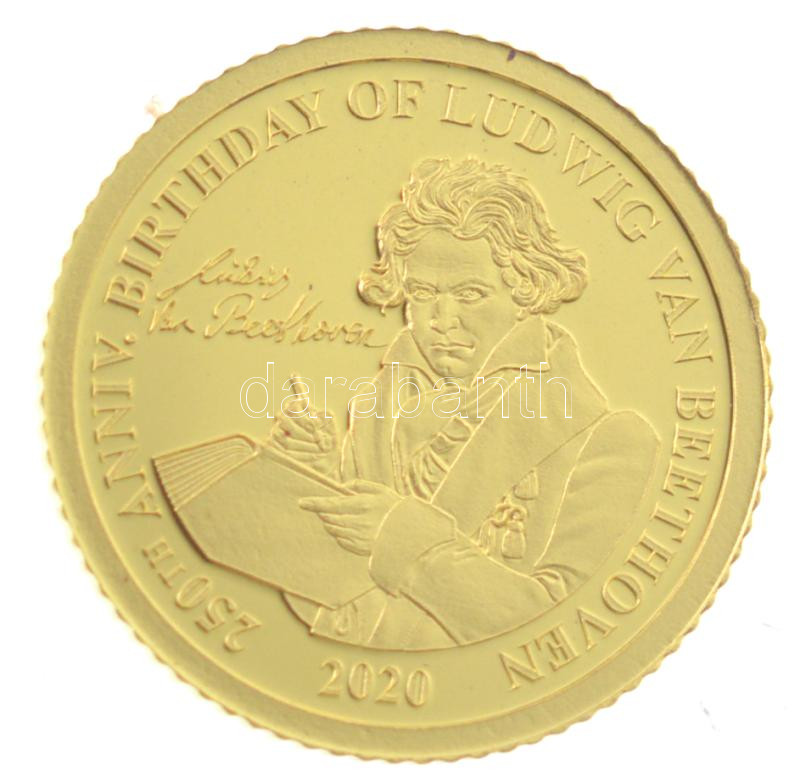 Fiji 2020. 5$ Au 'Beethoven születésének 250. évfordulója' kapszulában (0.5g/0.999) T:PP Fiji 2020. 5 Dollar Au '250. Anniv. birthday of Ludwig van Beethoven' in capsule (0.5g/0.999) T:PP - Image 2