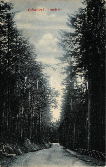 1907 Stószfürdő, Stoósz-fürdő, Kúpele Stós; Fürdő út. Wlaszlovits Gusztáv kiadása / road, spa (EK)