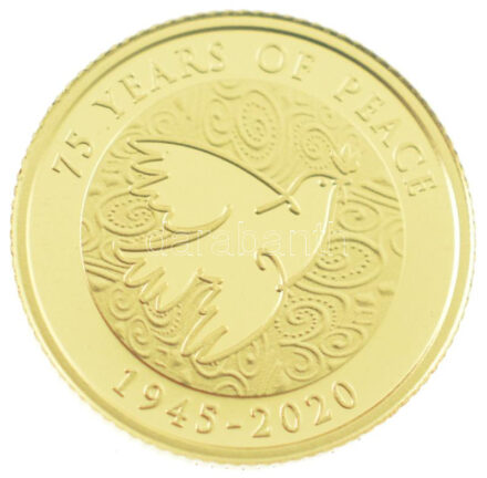 Gibraltár 2020. 1P Au '75 év béke' (0,5g/0,999) T:PP Gibraltar 2020. 1 Pound Au '75 years of peace' (0,5g/0,999) C:PP
