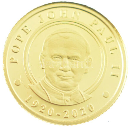 Niue 2020. 2.5D Au 'II. János Pál' kapszulában (0.5g/0.999) T:PP Niue 2020. 2.5 Dollars 'Pope John Paul II' in capsule (0.5g/0.999) C:PP Krause N# 225311