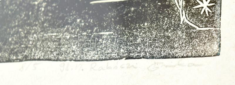 Rabáczi Erika: Radnóti. 8/5 linó, papír, üvegezett keretben, 65,5x14,5 cm - Image 2