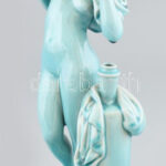Zsolnay Fürdőző, alapmázas porcelánfajansz, jelzés nélkül, kopásokkal, m: 28 cm - Image 2