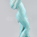Zsolnay Fürdőző, alapmázas porcelánfajansz, jelzés nélkül, kopásokkal, m: 28 cm - Image 4