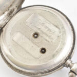 Ezüst (Ag) kulcsos zsebóra. Hibátlan számlap, szép állapotban, kulccsal, jelzett, működik d: 46 mm - Image 3