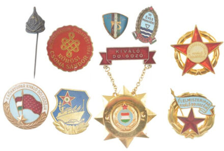 9db-os jelvény- és kitüntetés-tétel, közte 'Kiváló Dolgozó' (4xklf) T:1-2-