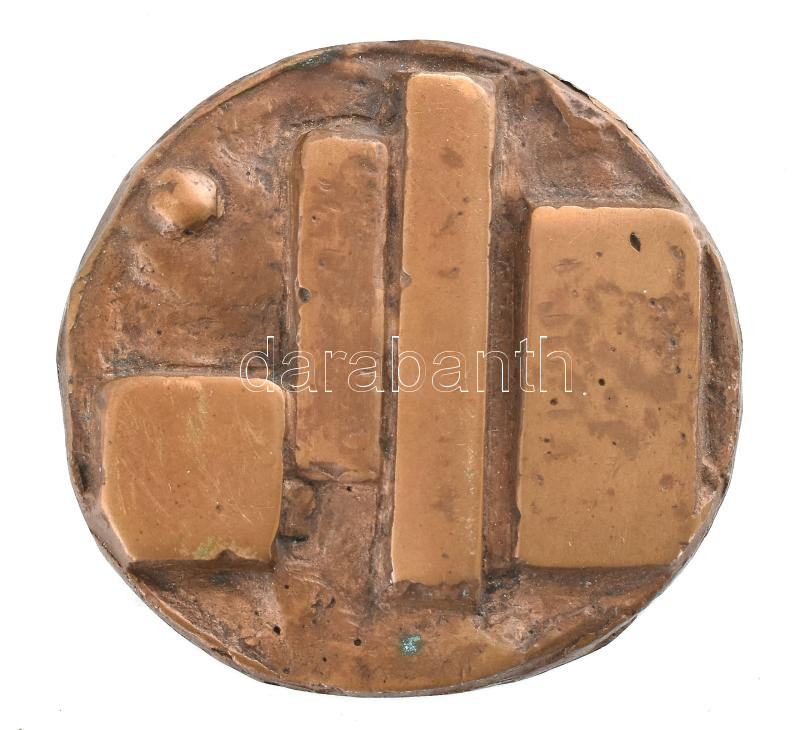 Jelzés nélkül: Kompozíció, bronz plakett, kopott, d: 8 cm