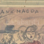 Frank Magda jelzéssel: Sárga csillagosok. Akvarell, ceruza, papír. Üvegezett fakeretben. 19x25 cm - Image 2