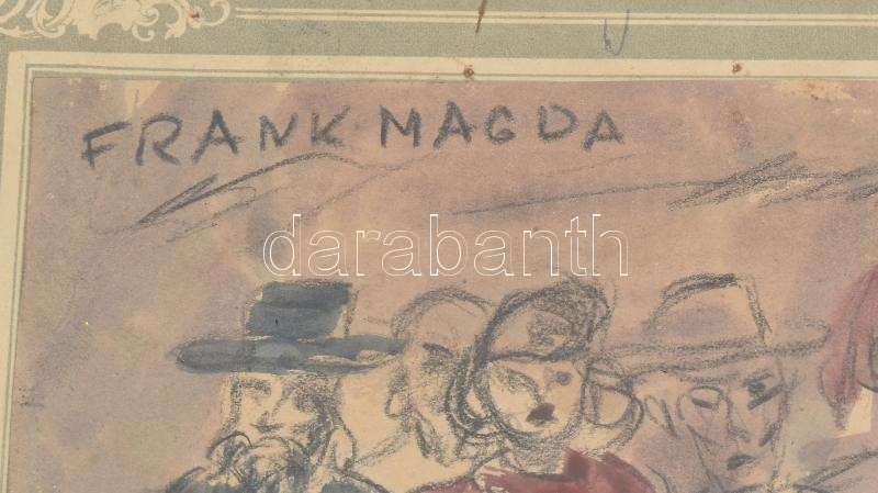 Frank Magda jelzéssel: Sárga csillagosok. Akvarell, ceruza, papír. Üvegezett fakeretben. 19x25 cm - Image 2