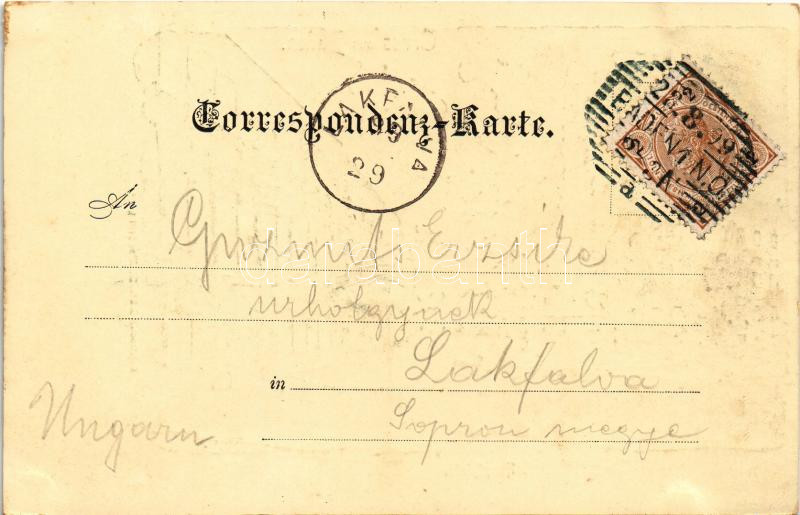 1899 (Vorläufer) Baden, Hauptplatz / main square, Holy Trinity statue. Kunstanstalt C. Binder (EK) - Image 2