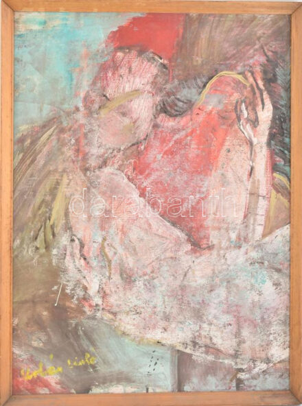 Urbán László jelzéssel: Színes kép. Vegyes technika, farost. Fakeretben. 68x50 cm