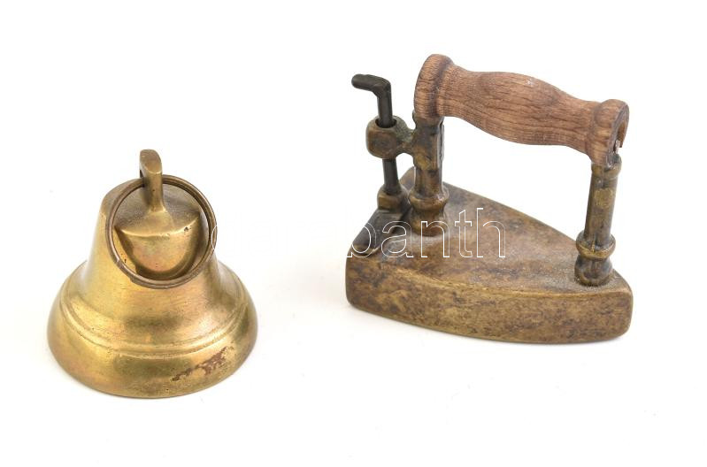 Mini réz vasaló és csengő 5cm, 4 cm