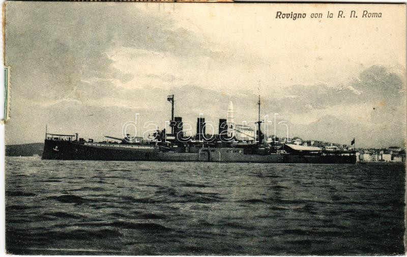 Rovinj, Rovigno; R.N. Roma / Italian battleship Roma (1907)