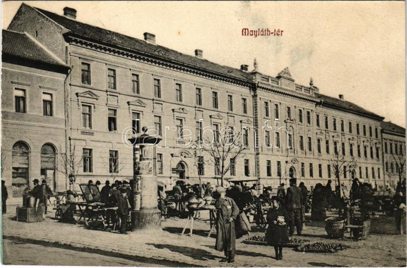 Pécs, Mayláth (Majláth) tér, piac (vágott / cut)
