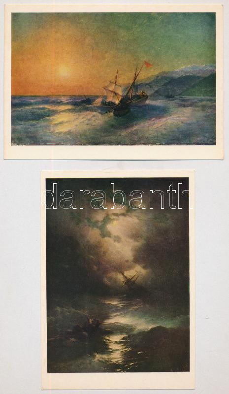 Aivazovsky - 26 db modern orosz művész képeslap tokban / 26 modern Russian art postcards in case - Image 2