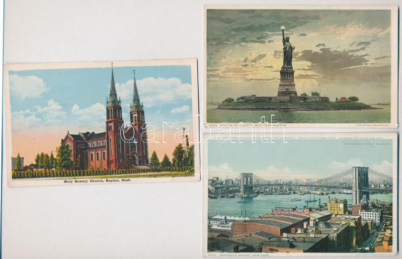 New York - 3 pre-1945 postcards