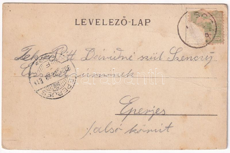 1902 Sósfüred, Scsavnyik, Schawnik, Sarissky Stiavnik; Scsavnyik-fürdő / spa, bath. Lit. A. Pruszynski (Kraków) litho (fa) - Image 2