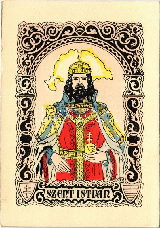 Szent István. Kiadja a Délvidéki Egyetemi és Főiskolai Hallgatók Egyesülete / King Saint Stephen I of Hungary, Hungarian irredenta propaganda