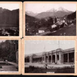 cca 1890 9 db Német városképes kabinetfotó 11x17 cm / 9 vintage Germany photos Heilbrunn, Reichenhall, Dresden