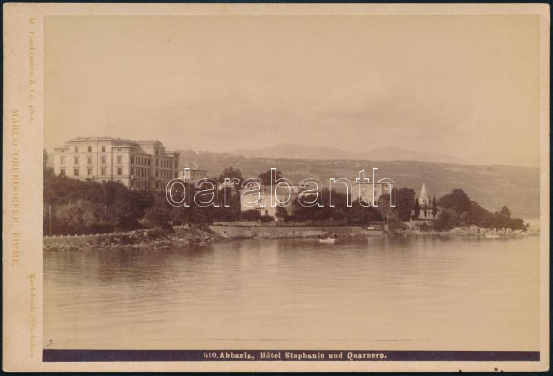cca 1890 Abbazia Hotel Stephanie kabinetfotó 11x17 cm