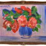 Vaszary J. jelzéssel: Csendélet. Olaj, karton. Dekoratív fakeretben. 23,5x31,5 cm
