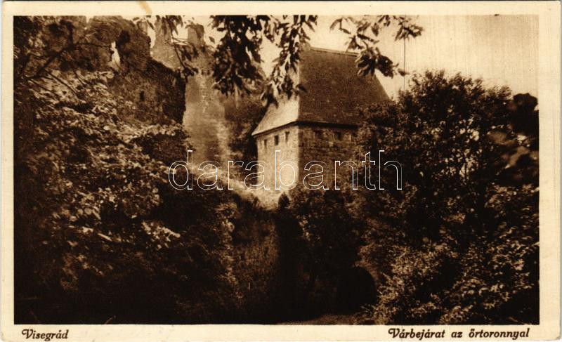 1937 Visegrád, várbejárat, őrtorony