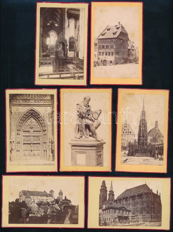 cca 1880 Nürnberg 15 db fotó, közötte egy Salzburg. 6x10 cm - Image 2