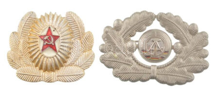 ~1960-1980. német és szovjet sapkajelvény (68x45mm és 52x45mm) T:1-