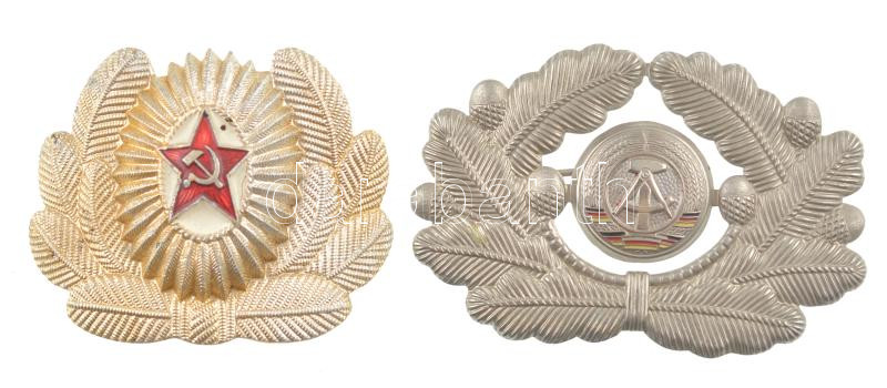~1960-1980. német és szovjet sapkajelvény (68x45mm és 52x45mm) T:1-