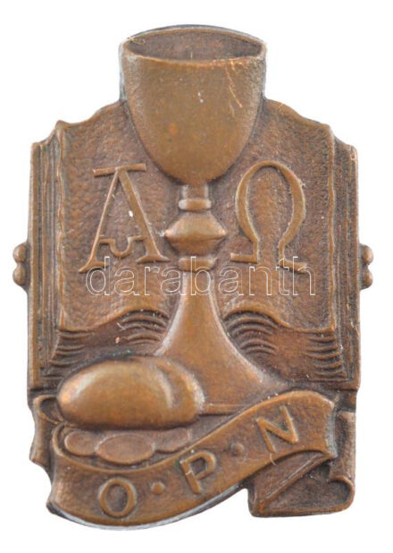 DN 'OPN (Ora Pro Nobis - Könyörögj érettünk)' vallási témájú jelvény (23x16mm) T:1-