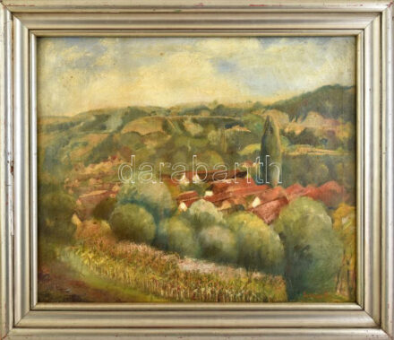 Szőnyi I jelzéssel: Táj. Olaj, vászon. Dekoratív fakeretben. 50×60 cm