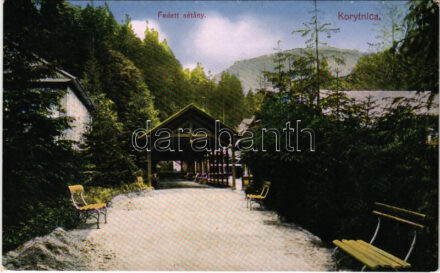 1911 Koritnyica, Korytnica; Fedett sétány. Komor Testvérek kiadása / spa, promenade