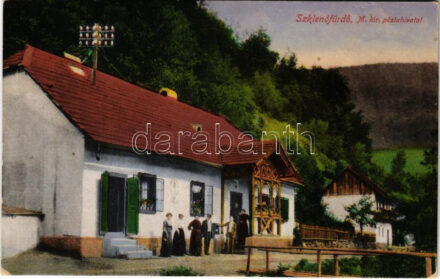 Szklenófürdő, Sklené Teplice; M. kir. Postahivatal / post office (EK)