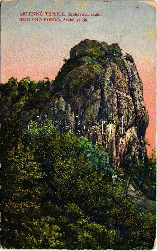 1927 Szklenófürdő, Sklené Teplice; Szabó szikla / Szabovova skála / rock (EB)