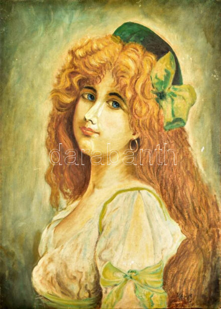 Kéri jelzéssel: Női portré. Olaj, vászon. 92x66 cm