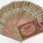 1945. 10.000P 'MNB' bélyeggel (30x) T:III közte szép papír, kis folt, szakadás Adamo P23e