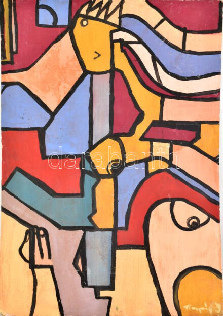 Olvashatatlan jelzéssel: Színes kép. Olaj, karton. Kissé sérült. 99x69 cm