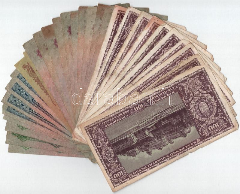 1930-1945. 30db-os vegyes inflációs pengő tétel T:III,III- közte folt, szakadás - Image 2