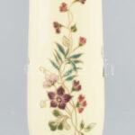 Zsolnay virágmintás porcelán váza, kézzel festett, jelzett, hibátlan, m: 27 cm - Image 2