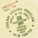 Zsolnay virágmintás porcelán váza, kézzel festett, jelzett, hibátlan, m: 27 cm - Image 4