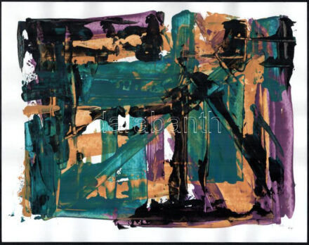 Zólyomi Katalin (?-): Villanások. Akril, papír, jelzett, 35,5x28 cm