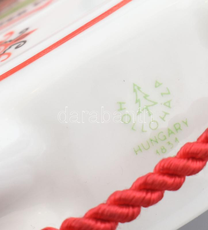 3 db Hollóházi butykos, jelzett, kopott, m: 15,5cm - Image 3