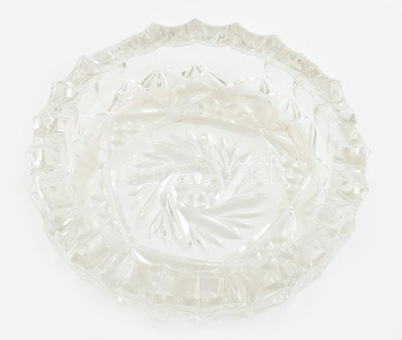Üveg hamutál, kopott, d: 20 cm