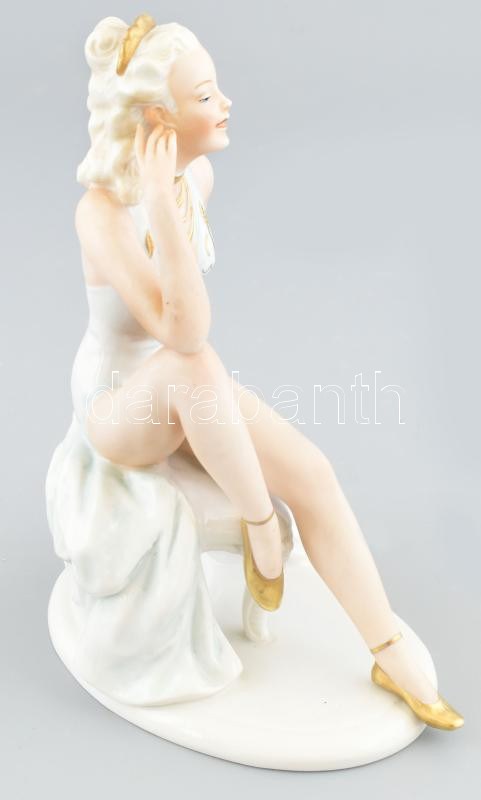 Schaubachkunst táncos díva. Kézzel festett, jelzett, hibátlan 20 cm - Image 3