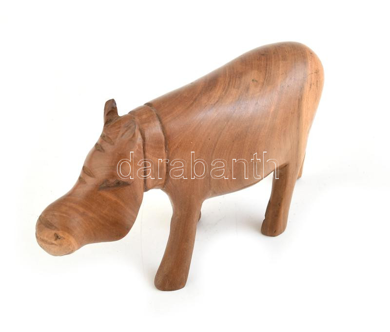 Víziló, faragott fa, hibátlan, m: 9 cm