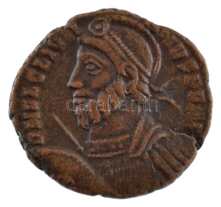 Római Birodalom / Róma / II. Julianus Kr.u 361-363. AE3 bronz (2,96g) T:2 Roman Empire / Rome / Julian II 361-363. AD AE3 bronze 'D N FL CL IVLI - [A]NVS P F A[VG] / VOT/X/MV LT/XX - [V[RB ROM [?]' (2,96g) C:XF RIC VIII Rome 329