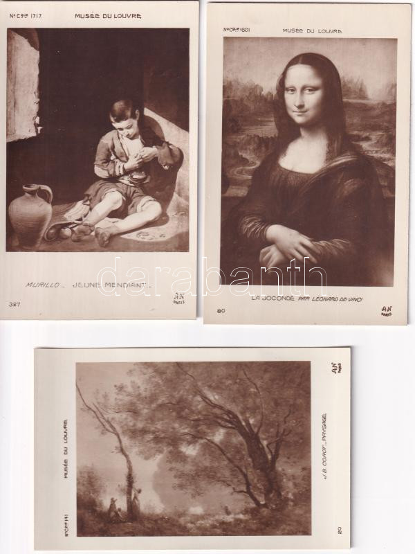 Musées Nationaux - 25 db régi múzeumi képeslap tokban / 25 pre-1945 museum postcards in case - Image 2