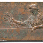 ~1910.(?) 'A Kolozsvári Ipartestület Kitüntetése - Iparosinasok Munkakiállítása' kétoldalas bronz plakett, 'SGA' gyártói jelzéssel (38x57mm) T:1-,2 patina - Image 2