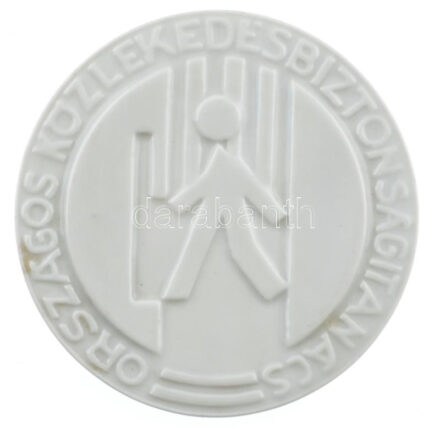 DN 'Országos Közlekedésbiztonsági Tanács' porcelán egyoldalas emlékérem (98mm) T:1